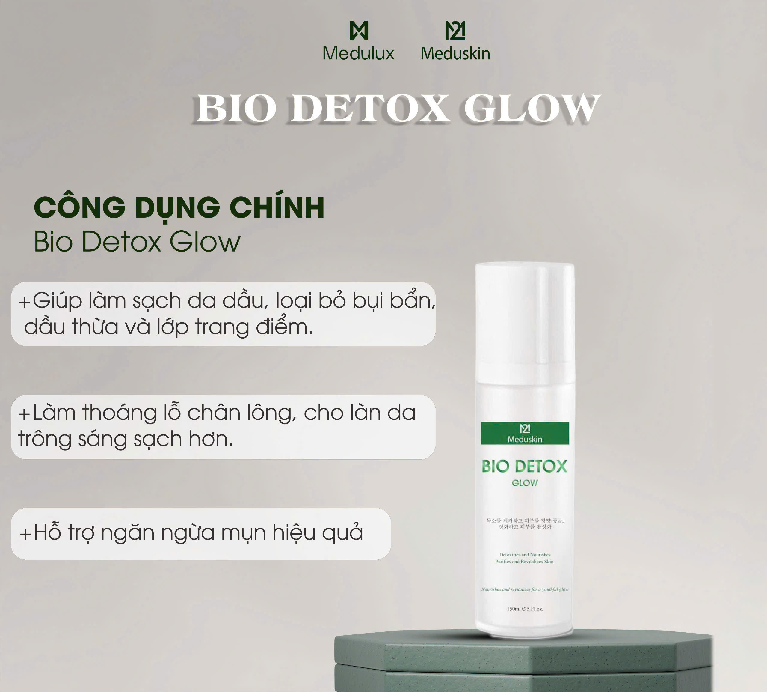 Tinh Chất Thanh Lọc Da Meduskin Bio Detox Glow (150ml) - Ảnh 2